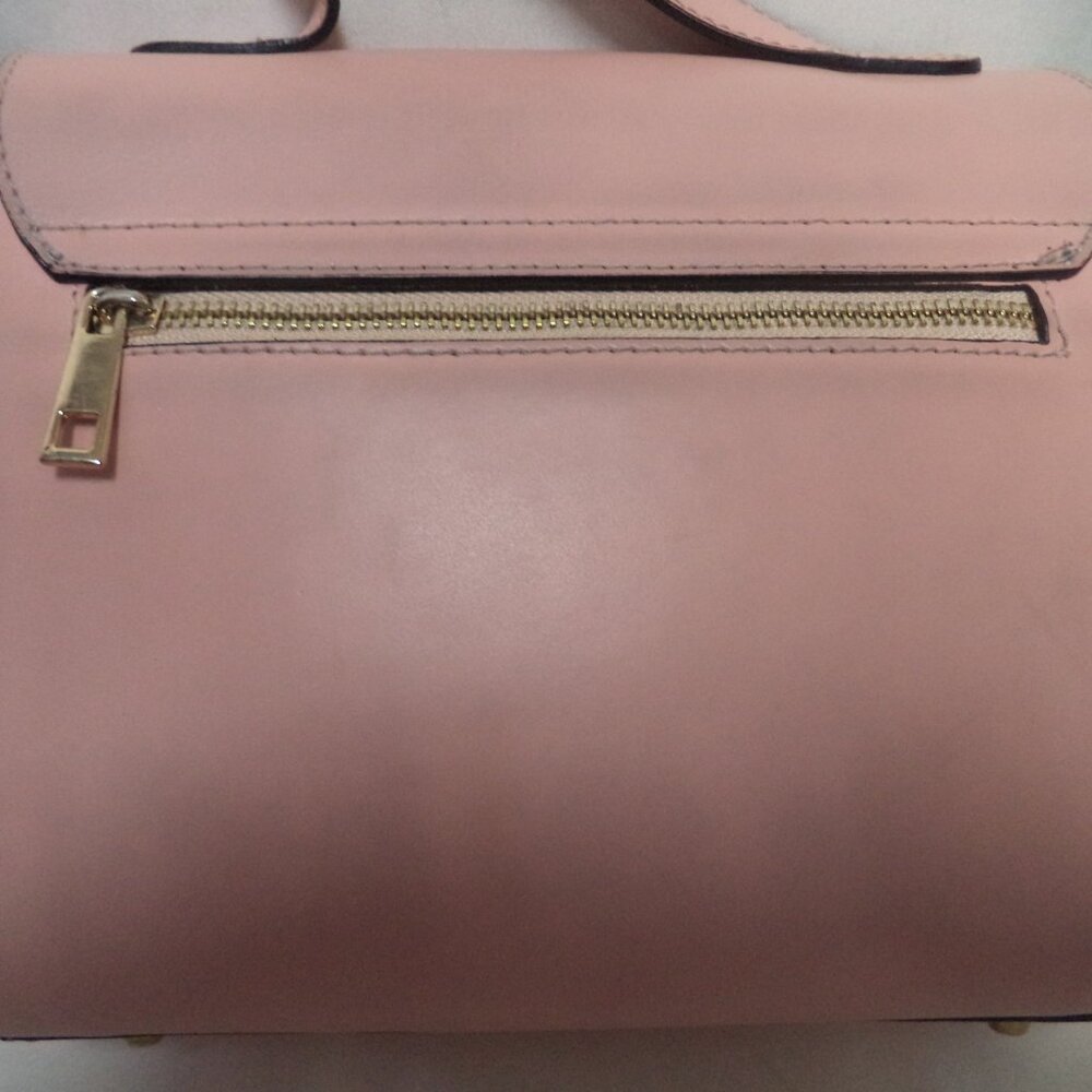 Jacky & Celine J&C pink Leather satchel tote bag purse Back Pocket Italy - Picture 8 of 16